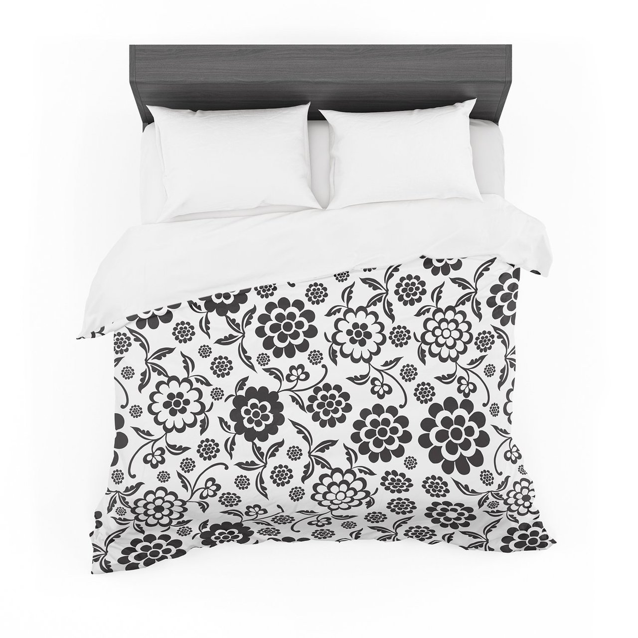Nicole Ketchum ‘Cherry Floral White’ Cotton3D Customized Duvet Cover Bedding Sets