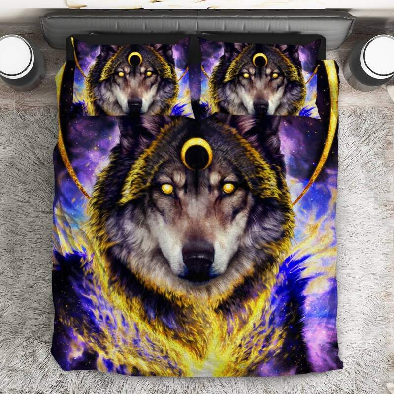 Nightfire Wolf 3D Customized Duvet Cover Bedding Sets