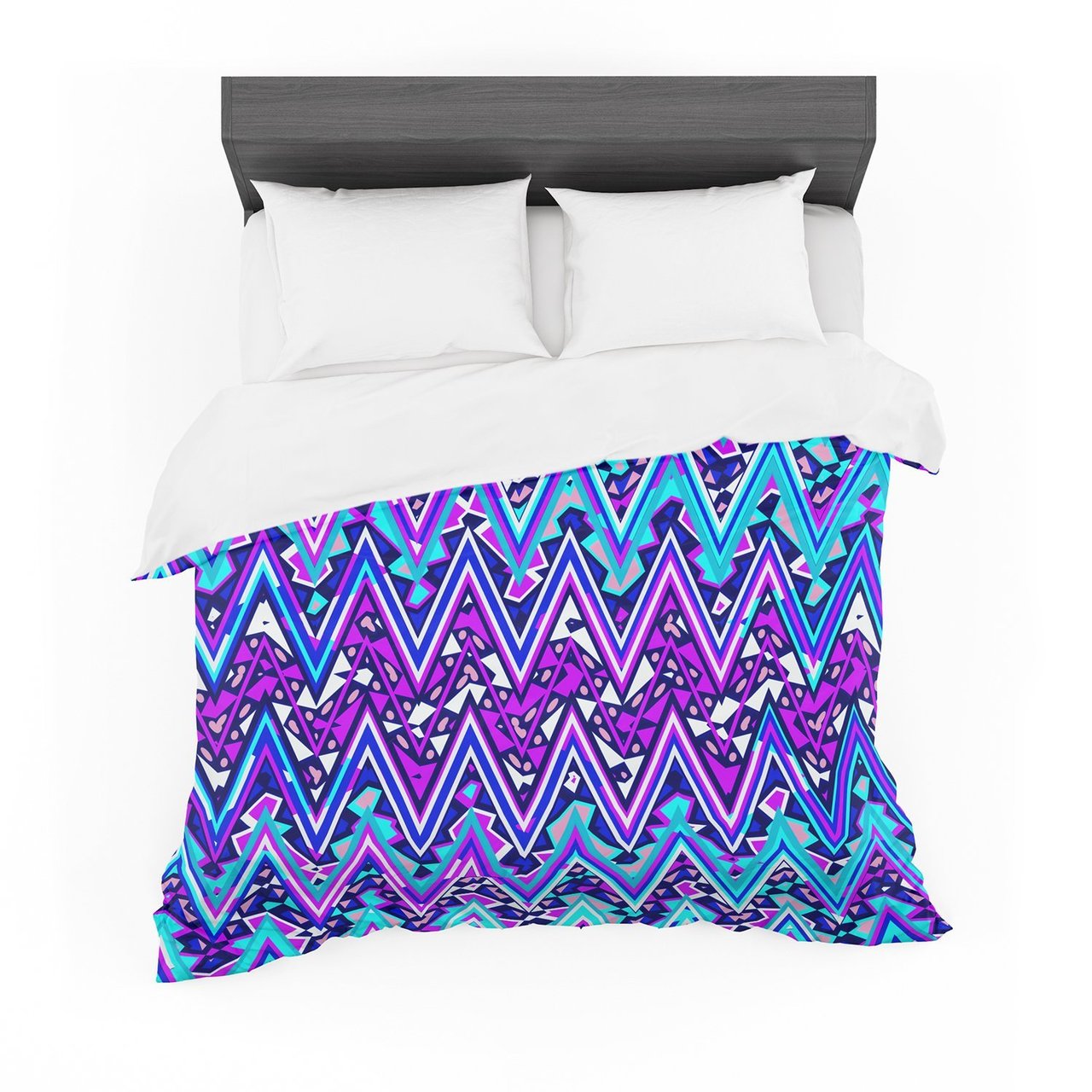 Nika Martinez ‘Blue Electric Chevron’ Cotton3D Customized Duvet Cover Bedding Sets