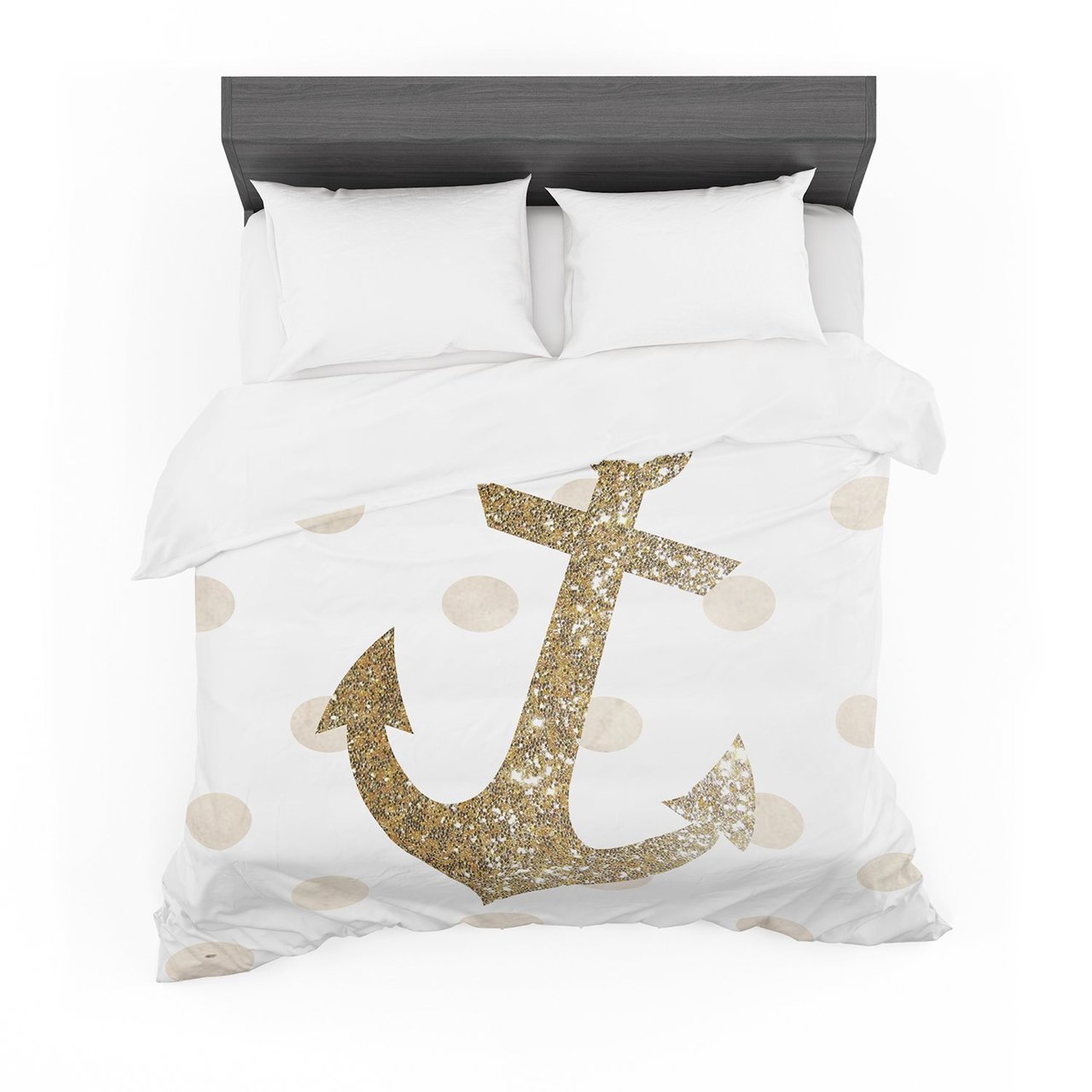 Nika Martinez ‘Glitter Anchor’ Goldparkles Featherweight3D Customized Duvet Cover Bedding Sets
