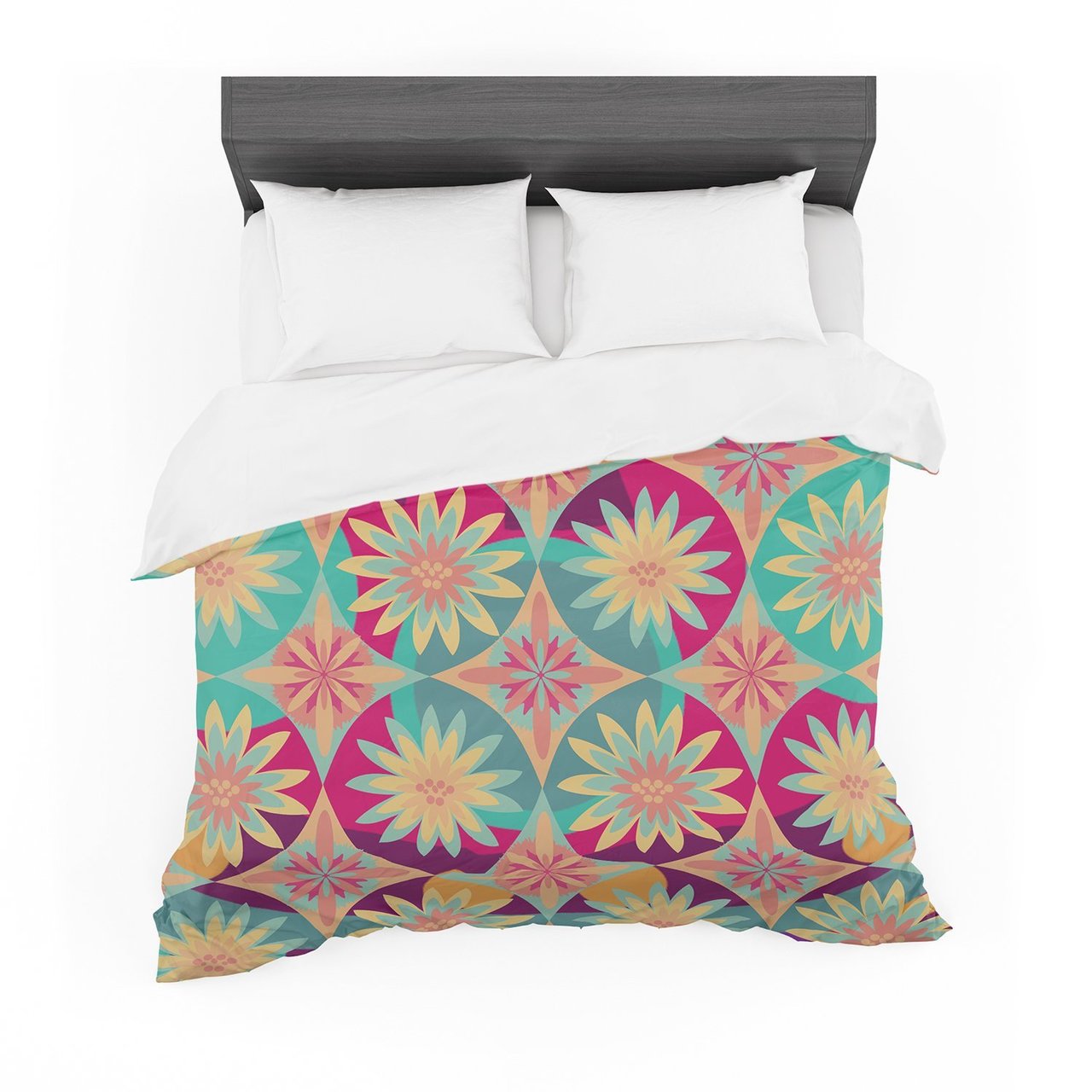 Nika Martinez ‘Happy Flowers’ Floral Abstract Featherweight3D Customized Duvet Cover Bedding Sets