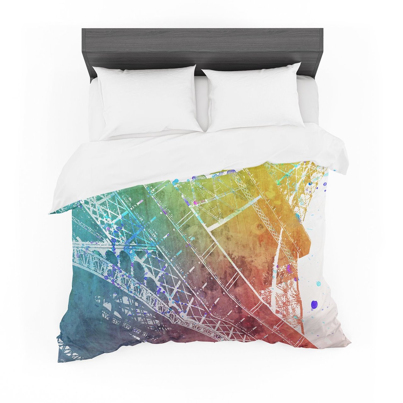 Nika Martinez ‘Paris Je T’aime’ Watercolor Featherweight3D Customized Duvet Cover Bedding Sets