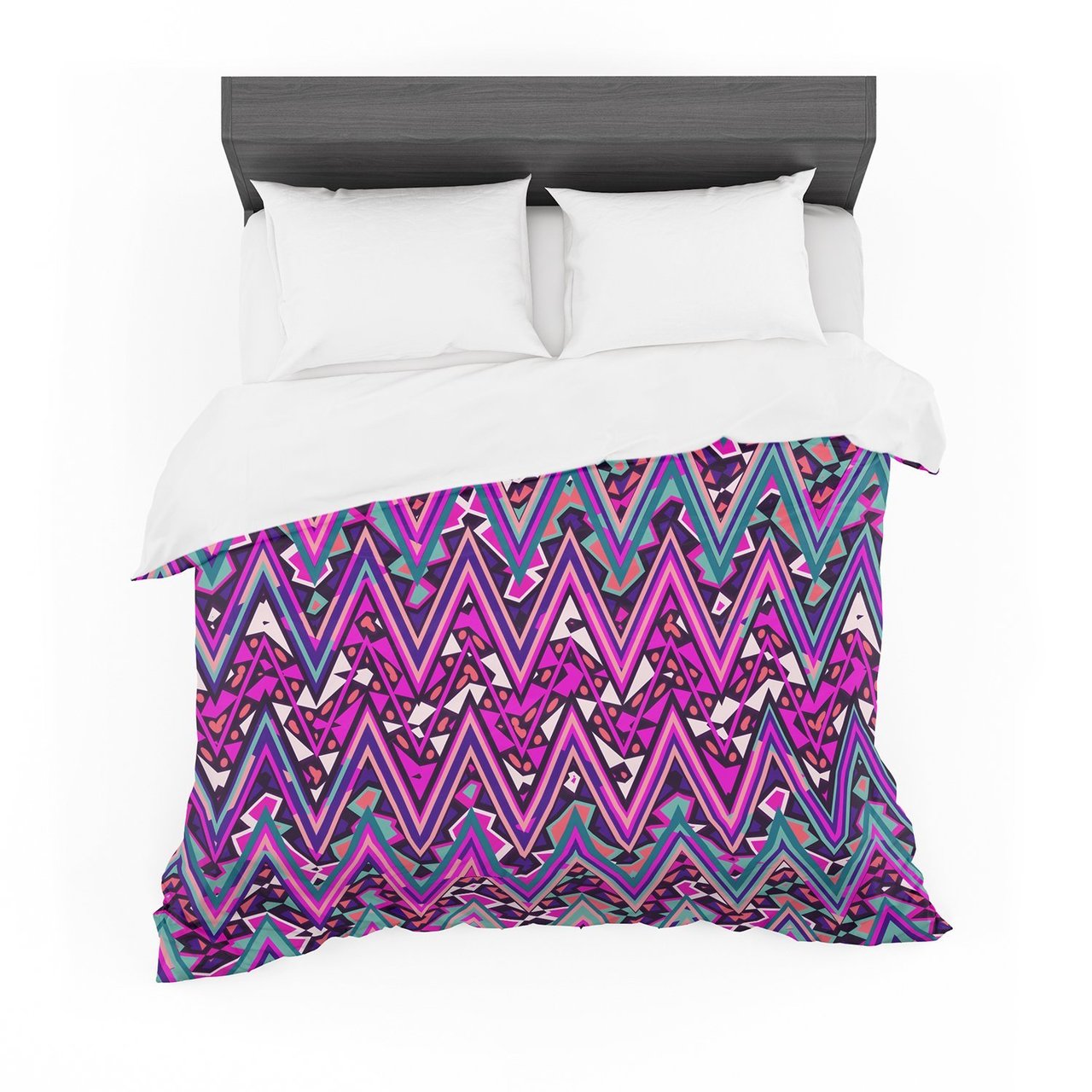 Nika Martinez ‘Pink Electric Chevron’ Cotton3D Customized Duvet Cover Bedding Sets
