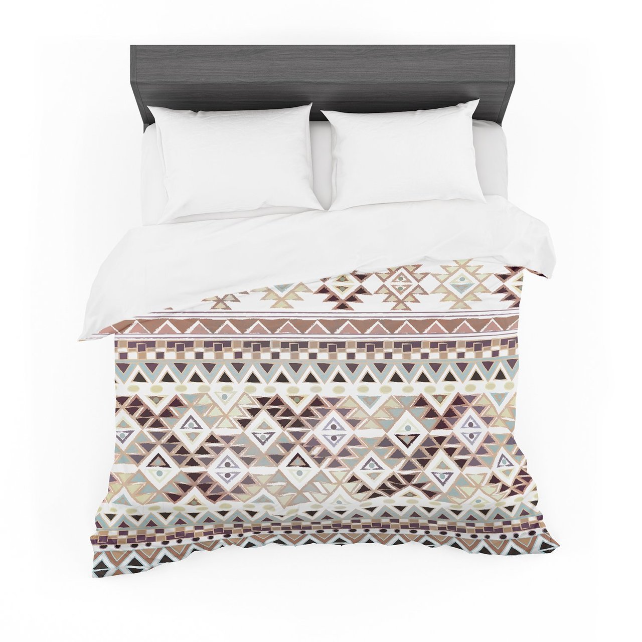 Nika Martinez ‘Tribal Native in Pastel Brown’ Brown Featherweight3D Customized Duvet Cover Bedding Sets
