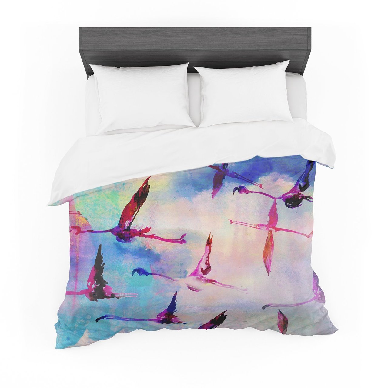 Nikkitrange ‘Flamingo in Flight’ Cotton3D Customized Duvet Cover Bedding Sets