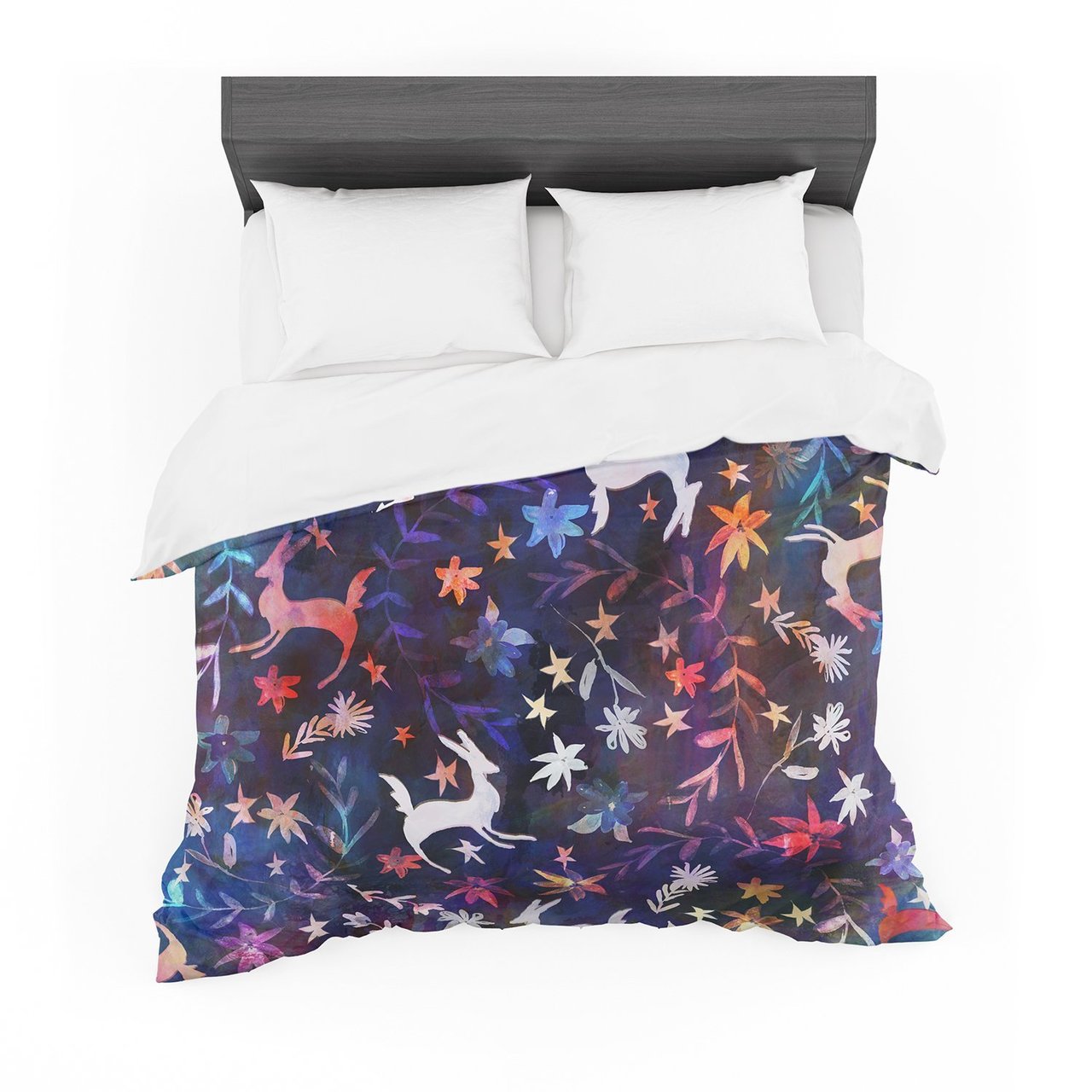 Nikkitrange ‘Watercolour Folk’ Blue Rainbow Featherweight3D Customized Duvet Cover Bedding Sets