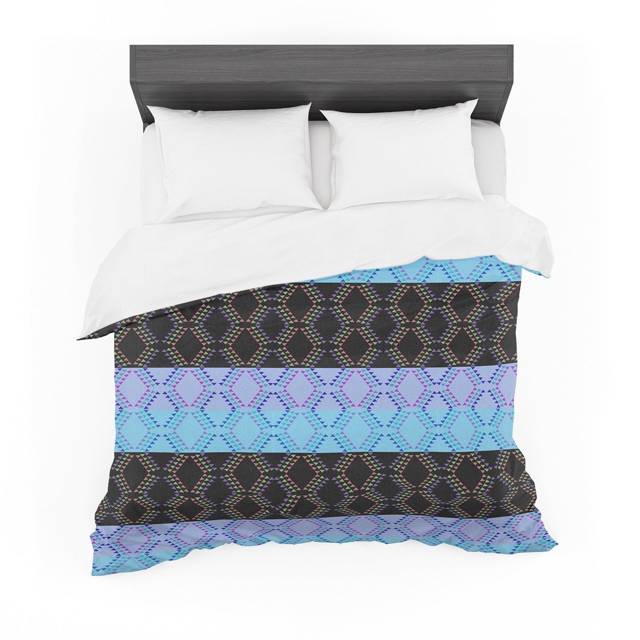 Nina May ‘Denin Diamond’ Blue Black Featherweight3D Customized Duvet Cover Bedding Sets