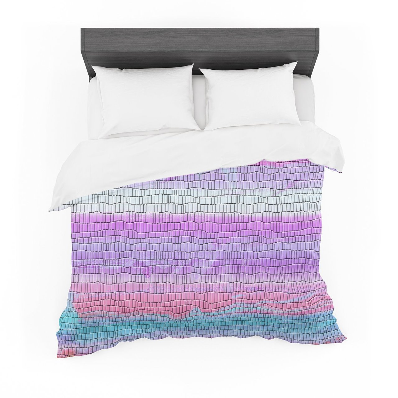 Nina May ‘Drip Dye Warmtrid’ Orange Pink Cotton3D Customized Duvet Cover Bedding Sets