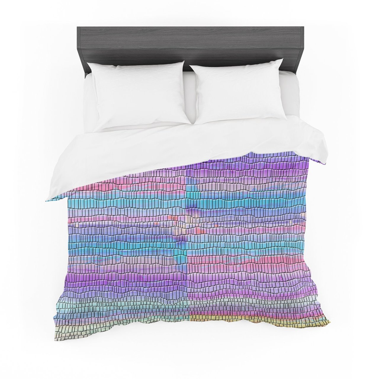 Nina May ‘Drip Dyetrid’ Abstract Pastel Cotton3D Customized Duvet Cover Bedding Sets