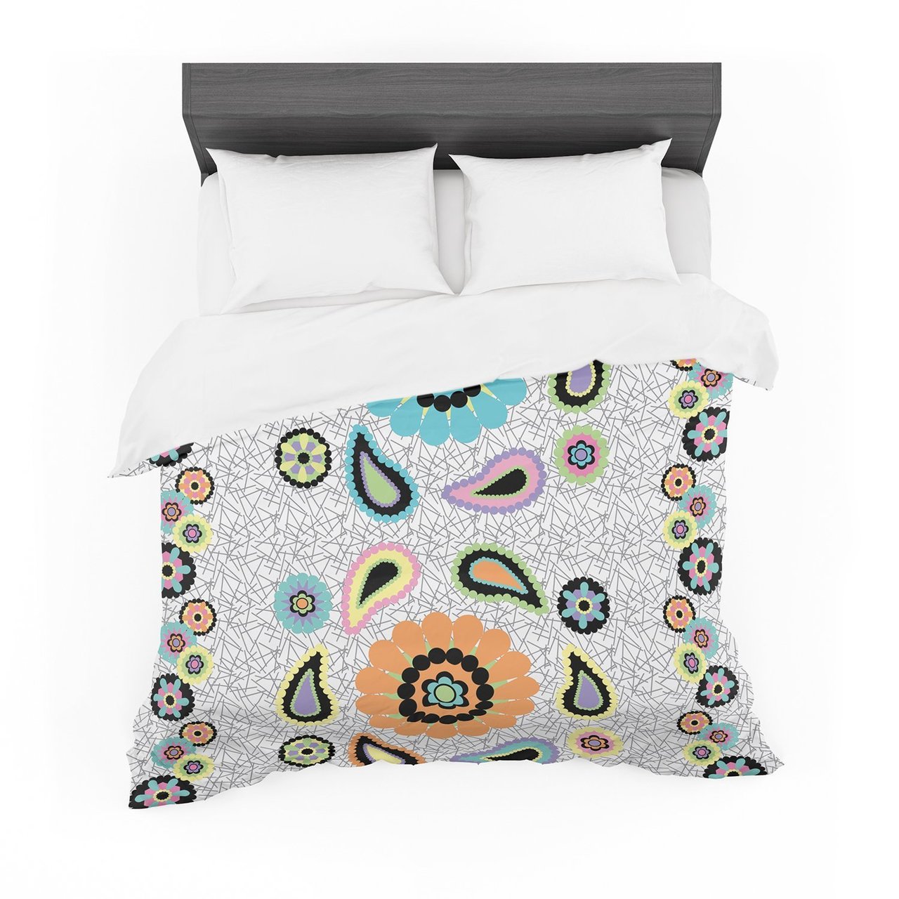 Nina May ‘Moda Paisley’ Paisley Flower Cotton3D Customized Duvet Cover Bedding Sets
