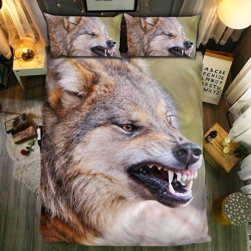 nM pecial Wolf Collection 103D Customized Duvet Cover Bedding Sets