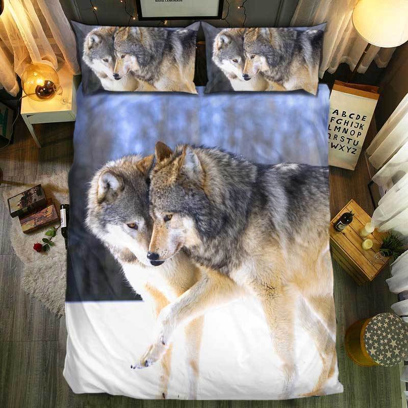 nM pecial Wolf Collection 213D Customized Duvet Cover Bedding Sets