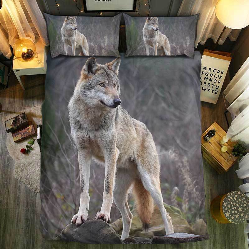nM pecial Wolf Collection 23D Customized Duvet Cover Bedding Sets