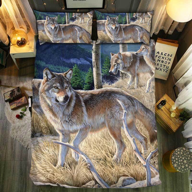 nM pecial Wolf Collection 333D Customized Duvet Cover Bedding Sets