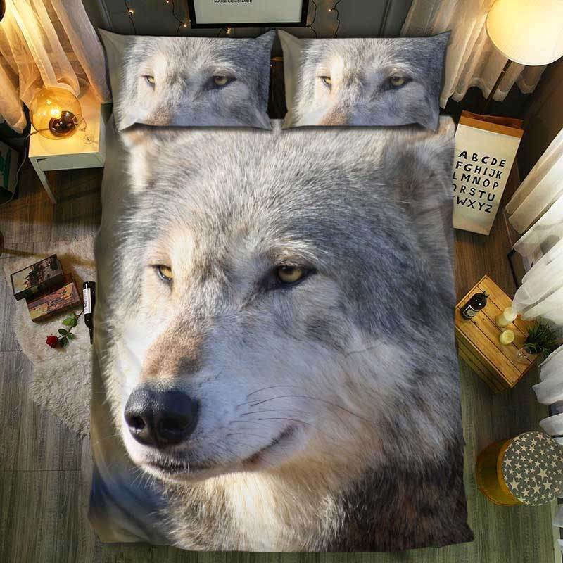 nM pecial Wolf Collection 393D Customized Duvet Cover Bedding Sets