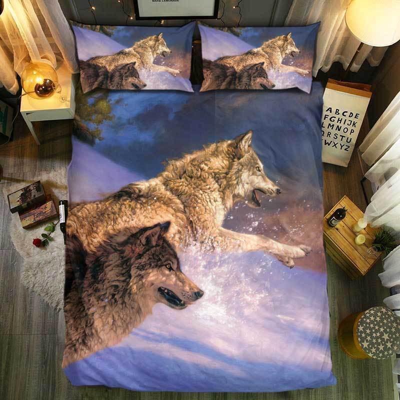 nM pecial Wolf Collection 413D Customized Duvet Cover Bedding Sets