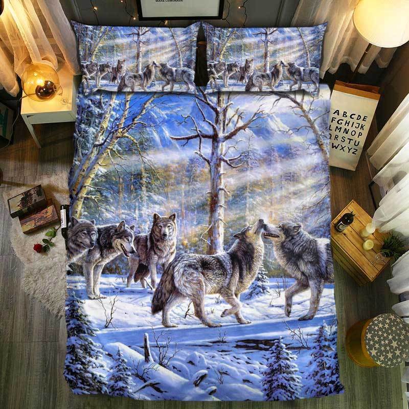 nM pecial Wolf Collection 93D Customized Duvet Cover Bedding Sets