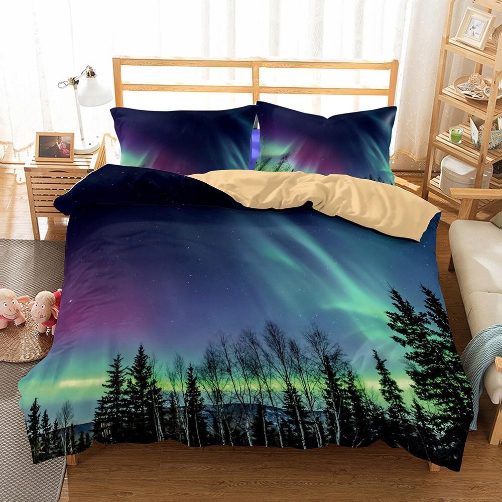 Northern Lights Aurora 3D Customized Duvet Cover Bedding Sets