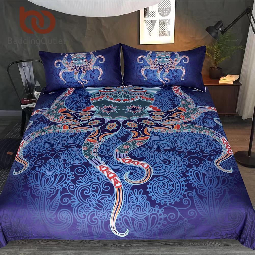 Octopus Eye Paisley Boho et Animal Floral Bedspreads Microfiber Ethnic Mandala Bed Cover3D Customized Duvet Cover Bedding Sets