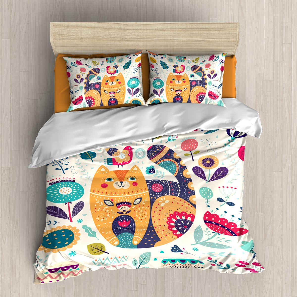 Orange Cat 3D Customized Duvet Cover Bedding Sets