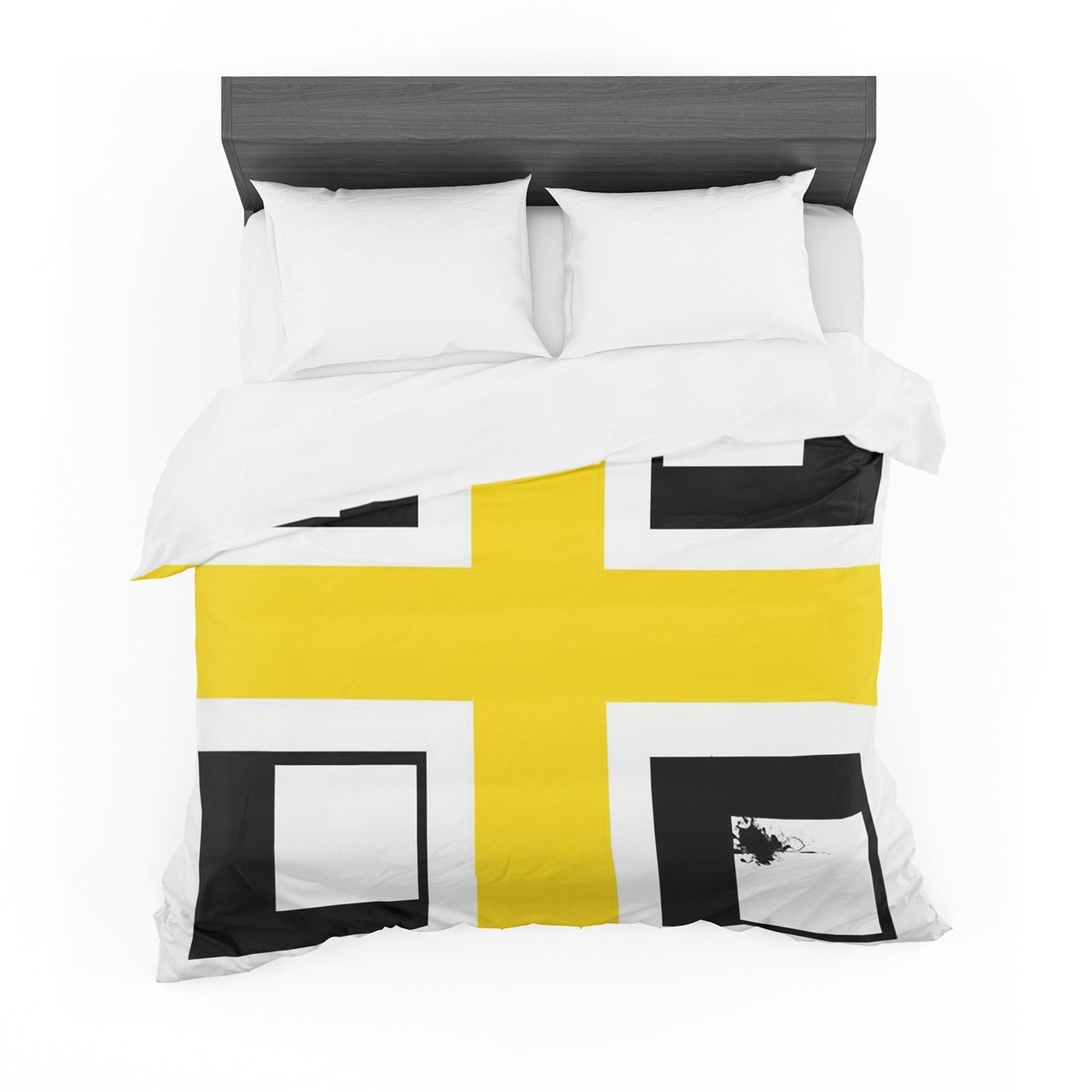 Oriana Cordero ‘Across The White’ Yellow Black Featherweight3D Customized Duvet Cover Bedding Sets