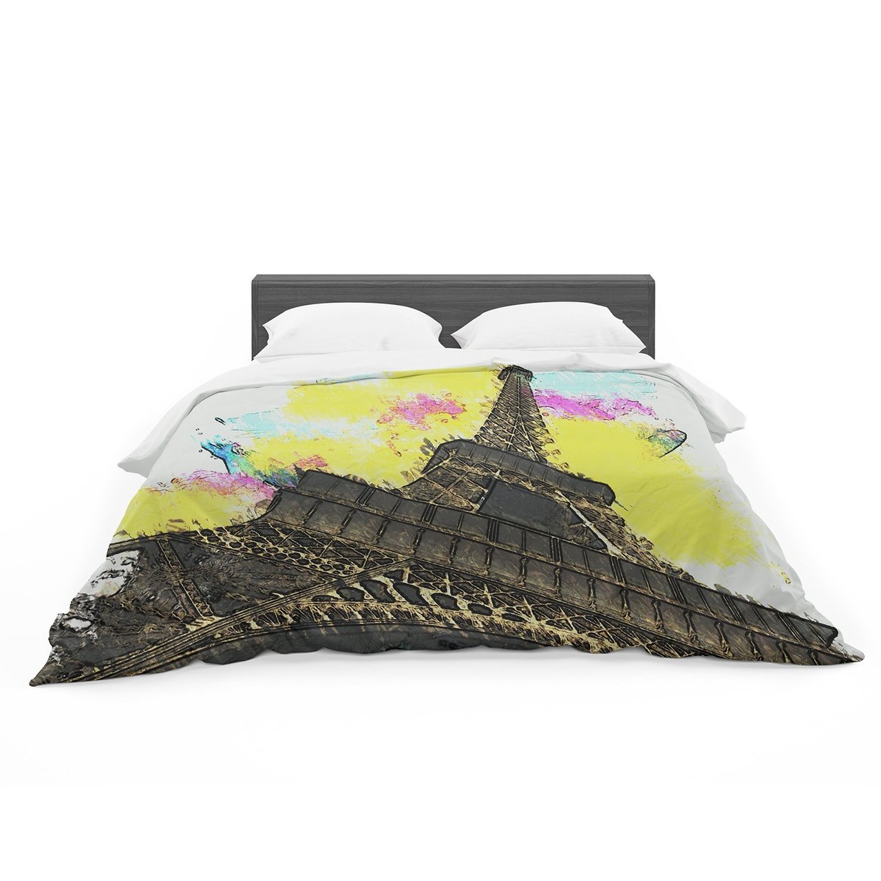 Oriana Cordero ‘Eifel Bon Jour’ Yellow Paris Featherweight3D Customized Duvet Cover Bedding Sets