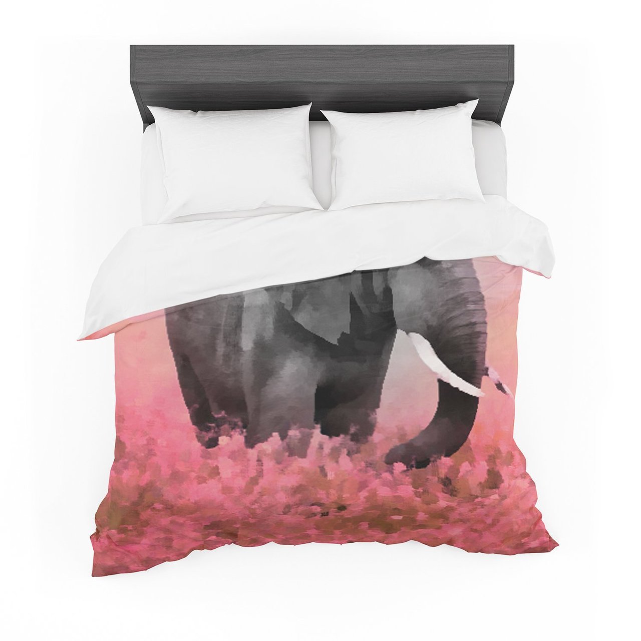 Oriana Cordero ‘ElePhant’ Pink Gray Featherweight3D Customized Duvet Cover Bedding Sets