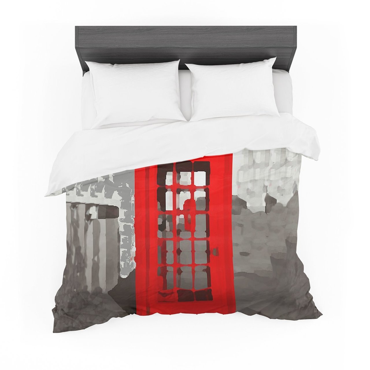 Oriana Cordero ‘London’ Red Gray Featherweight3D Customized Duvet Cover Bedding Sets