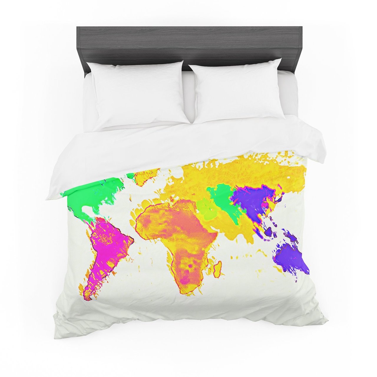 Oriana Cordero ‘My World’ Rainbow Map Featherweight3D Customized Duvet Cover Bedding Sets