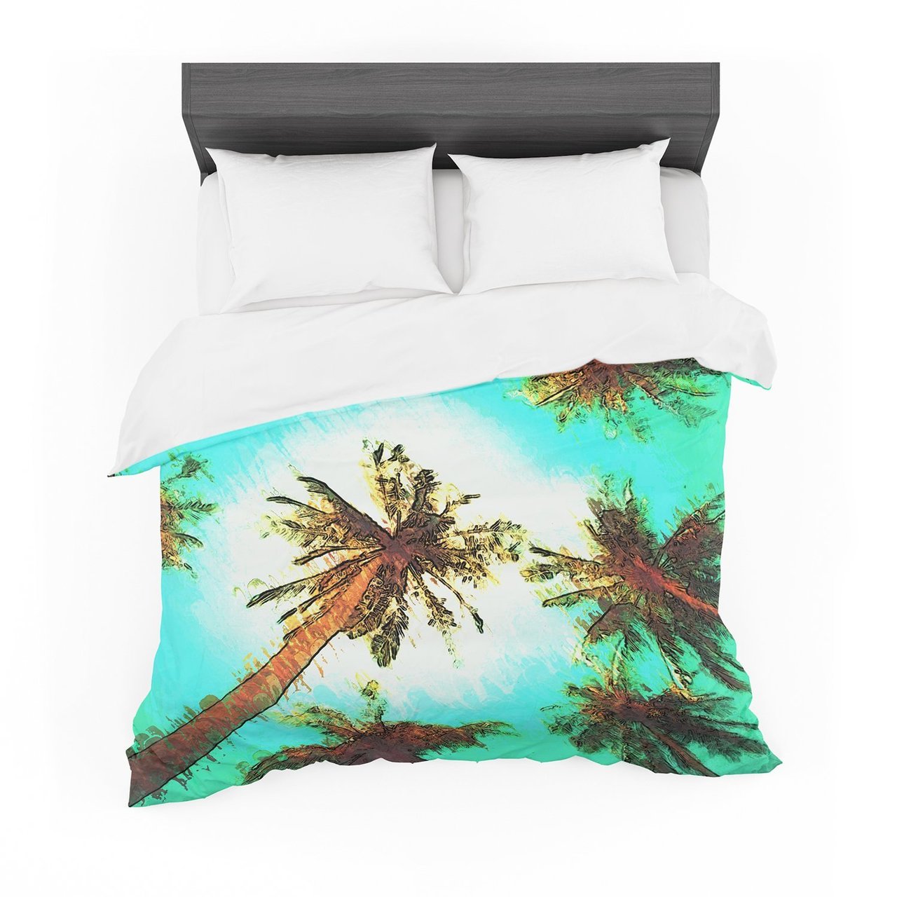 Oriana Cordero ‘Paradise’ Teal Trees Featherweight3D Customized Duvet Cover Bedding Sets