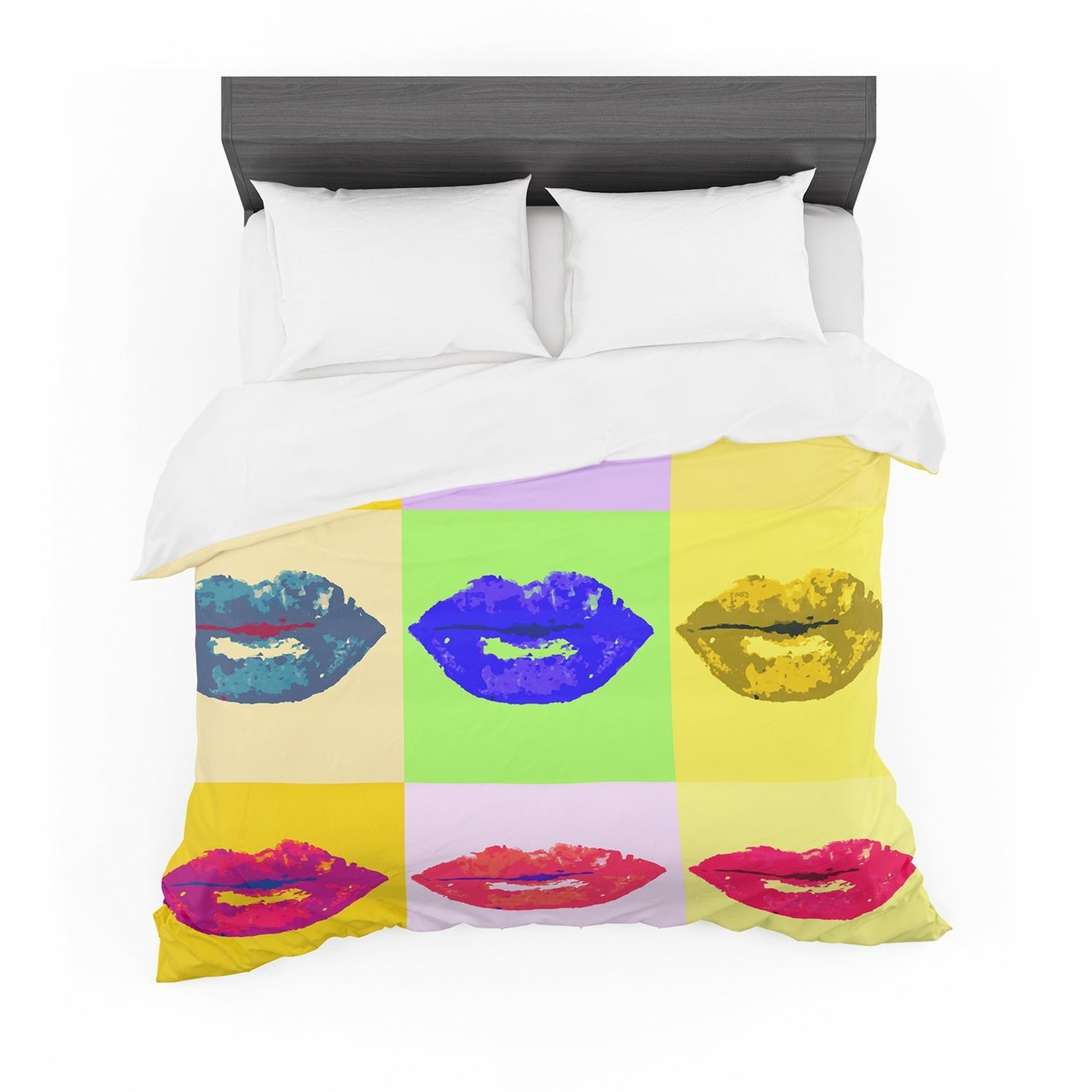 Oriana Cordero ‘Pop Kiss’ Rainbow Lips Featherweight3D Customized Duvet Cover Bedding Sets