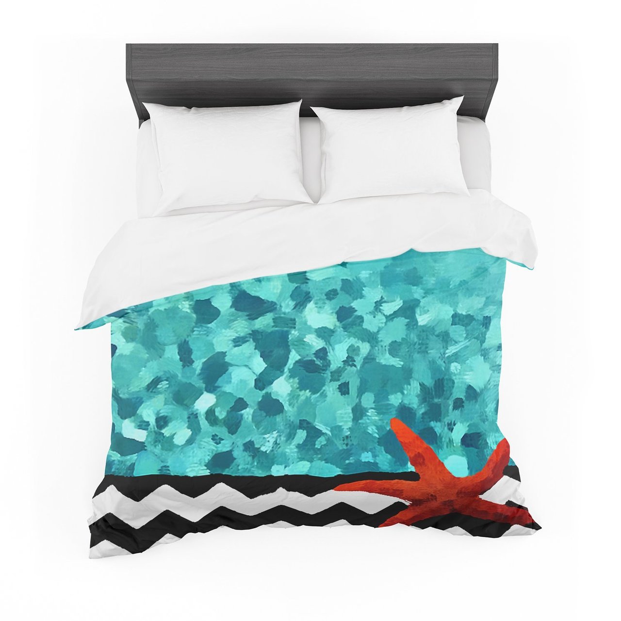 Oriana Cordero ‘Turquoise Ocean’ Blue Aqua Featherweight3D Customized Duvet Cover Bedding Sets