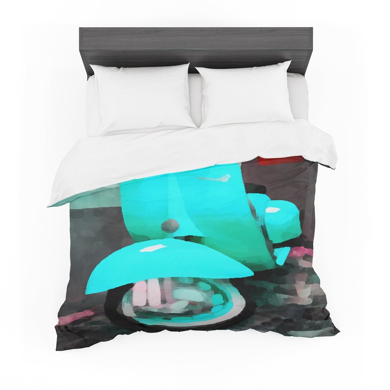Oriana Cordero ‘Vespa I’ Teal Blue Featherweight3D Customized Duvet Cover Bedding Sets
