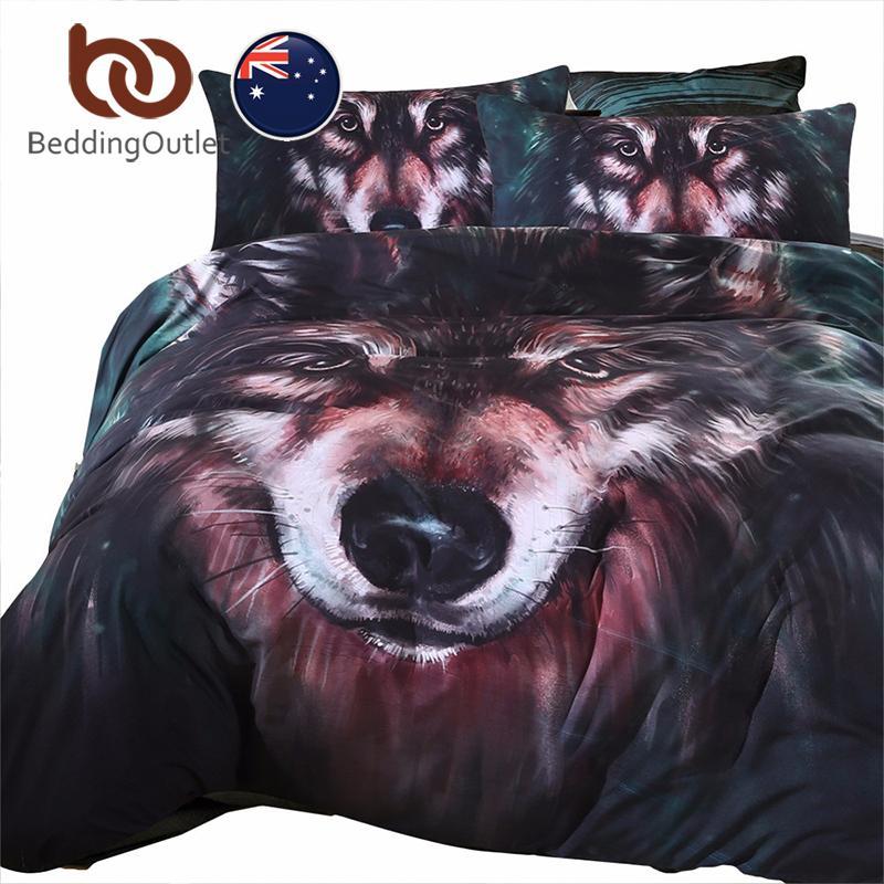 Outl Wolf Painting 3D 3D Customized Duvet Cover Bedding Sets