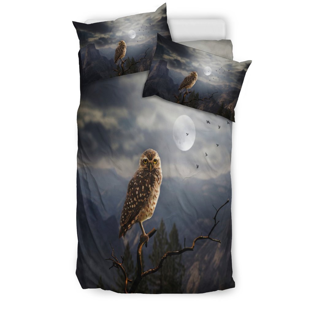 Owl Moon Night 3D Customized Duvet Cover Bedding Sets