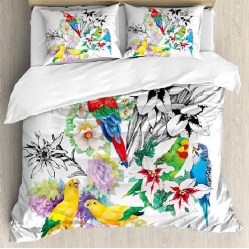 Parrots Observing the World Duvet Cover Set