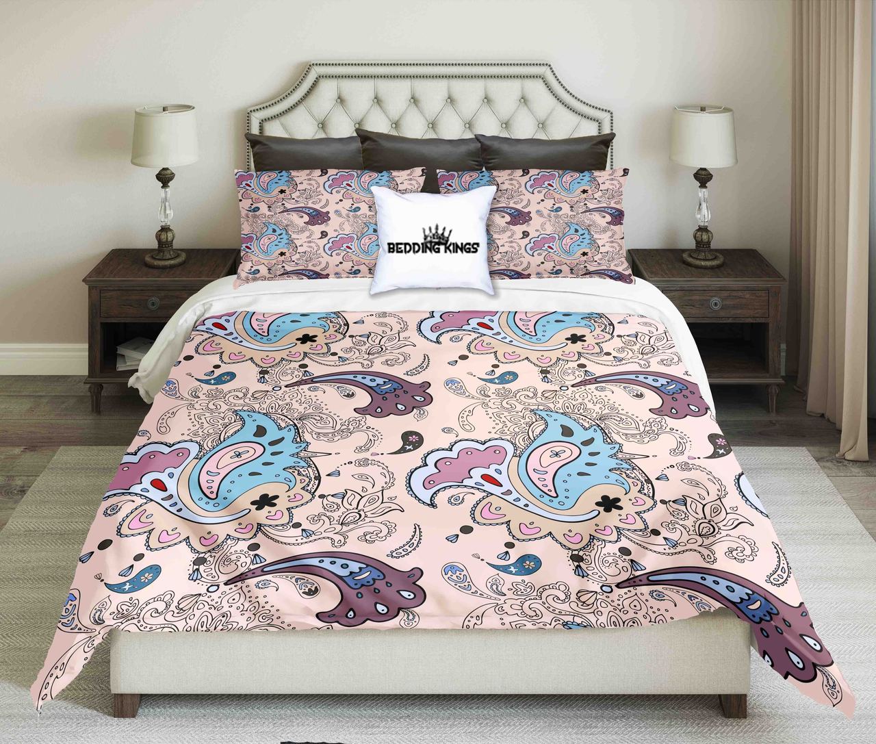 Pastel Colour Curved Pattern | kings3D Customized Duvet Cover Bedding Sets