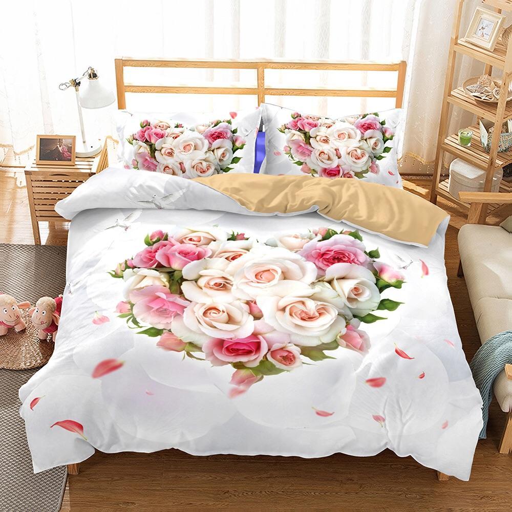 Pastel Rose Bouquet 3D Customized Duvet Cover Bedding Sets