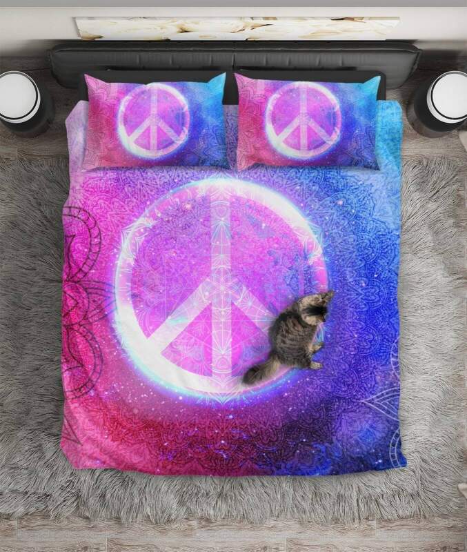 Peace ign Pink Blue ART HOP 3D Customized Duvet Cover Bedding Sets