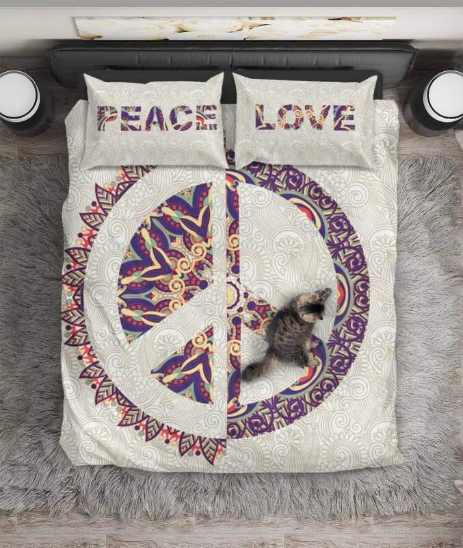 Peace Love ymbol Tog her ART HOP 3D Customized Duvet Cover Bedding Sets