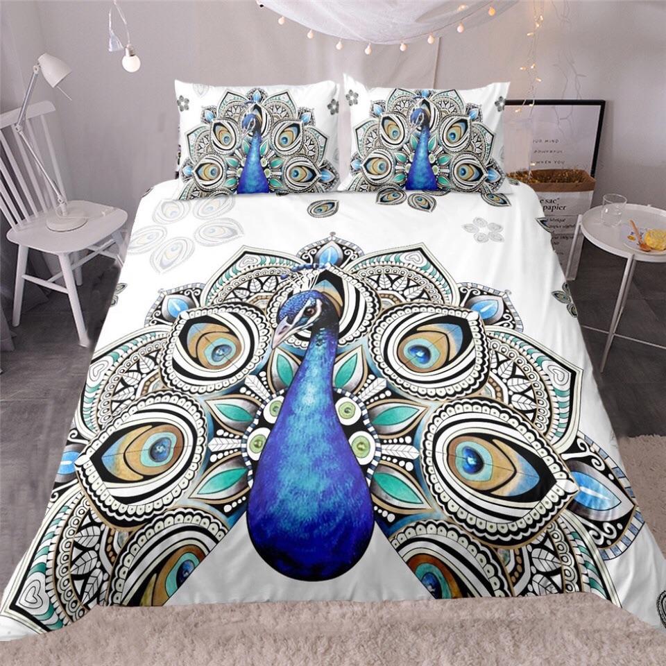 Peacock Dance Display 3D Customized Duvet Cover Bedding Sets