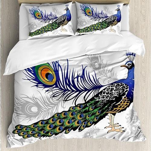 Peacock Male Feathers Duvet Cover Set