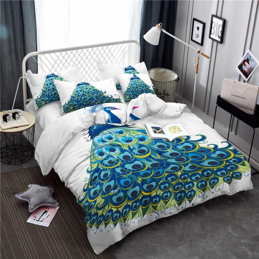 Peacock Plume 3D Customized Duvet Cover Bedding Sets