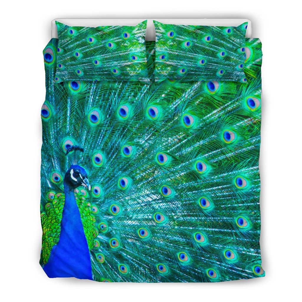 Peacock Print Colorful 3D Customized Duvet Cover Bedding Sets