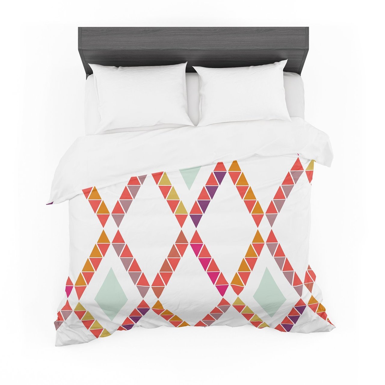 Pellerina Design ‘Aztec Diamonds’ Orange Geometric Featherweight3D Customized Duvet Cover Bedding Sets