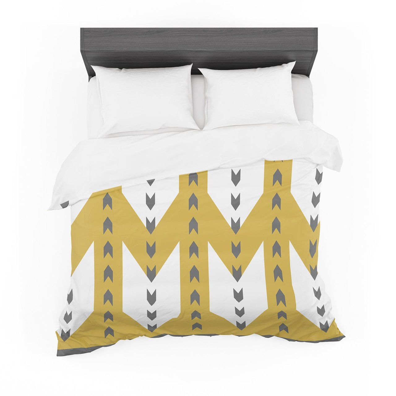 Pellerina Design ‘Golden Aztec’ Yellow White Featherweight3D Customized Duvet Cover Bedding Sets