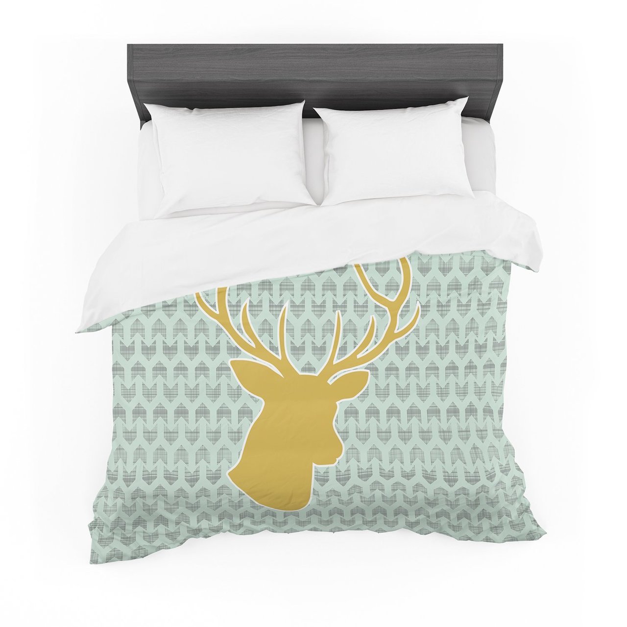 Pellerina Design ‘Golden Deer’ Yellow Green Featherweight3D Customized Duvet Cover Bedding Sets