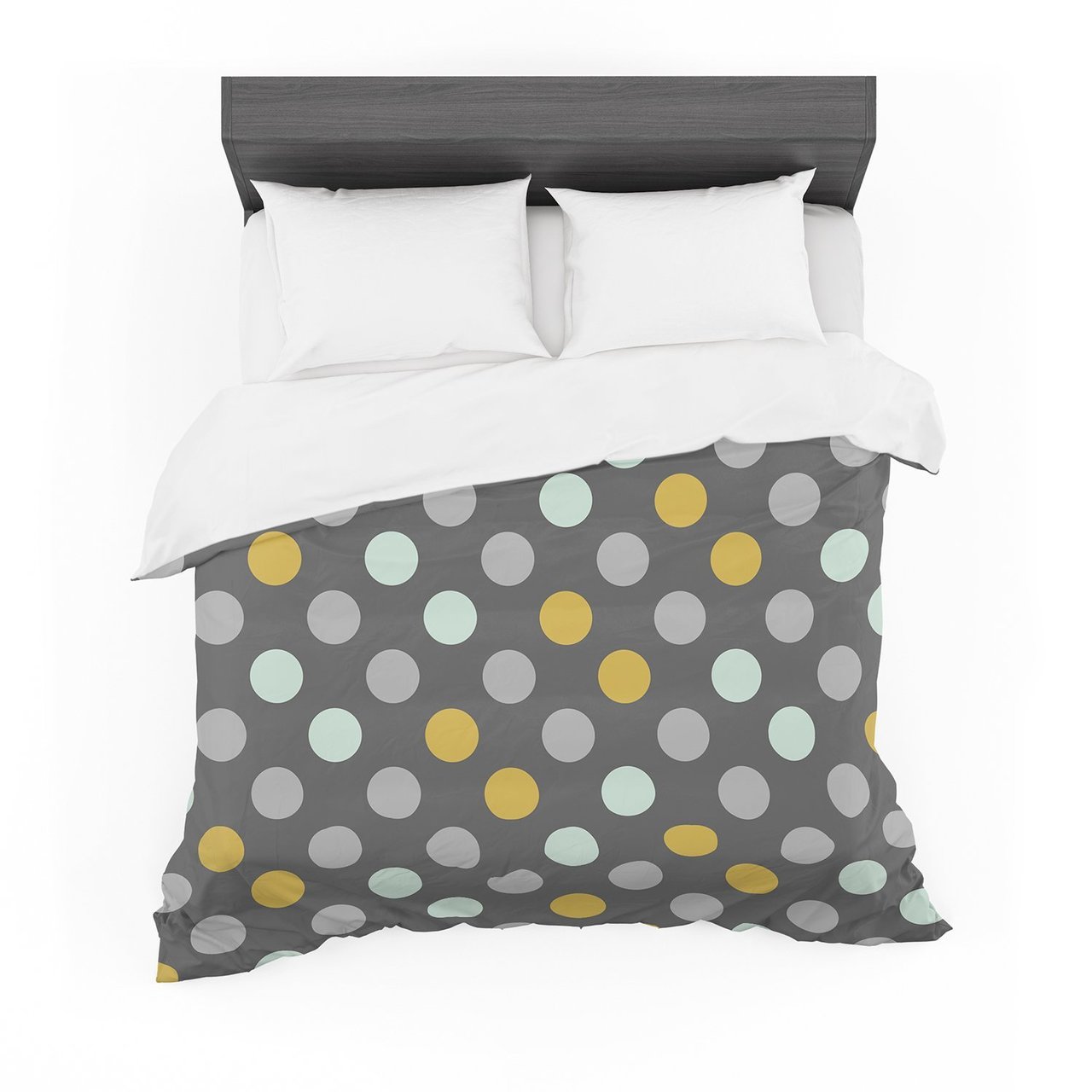 Pellerina Design ‘Minty Polka’ Gray Featherweight3D Customized Duvet Cover Bedding Sets