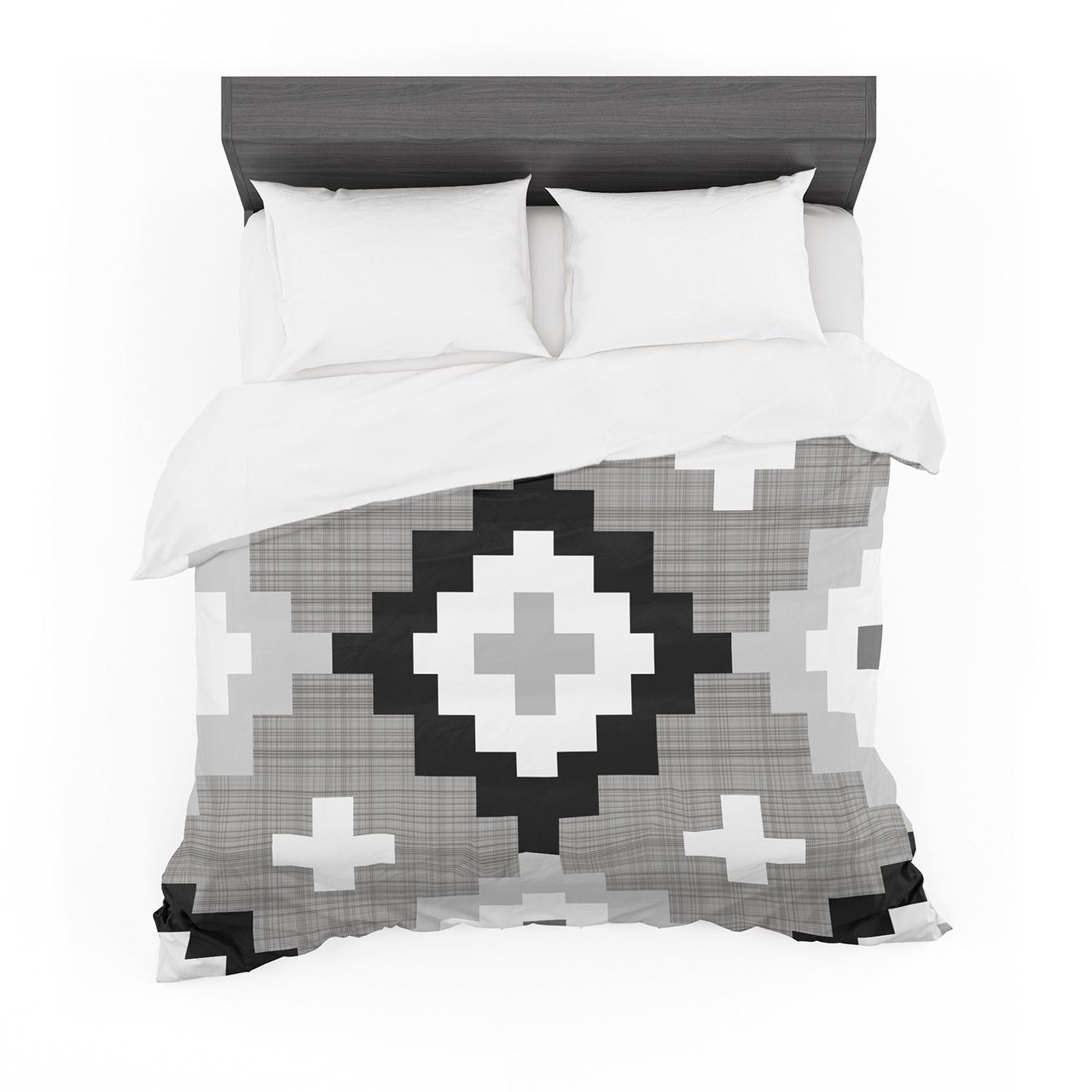Pellerina Design ‘ Moroccan’ Grey Geometric Featherweight3D Customized Duvet Cover Bedding Sets