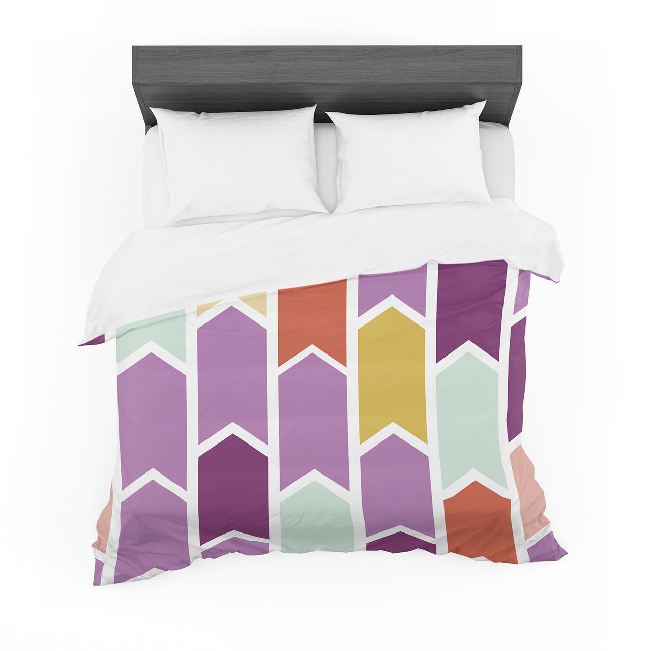 Pellerina Design ‘Orchid Geometric Chevron’ Purple Arrows Featherweight3D Customized Duvet Cover Bedding Sets